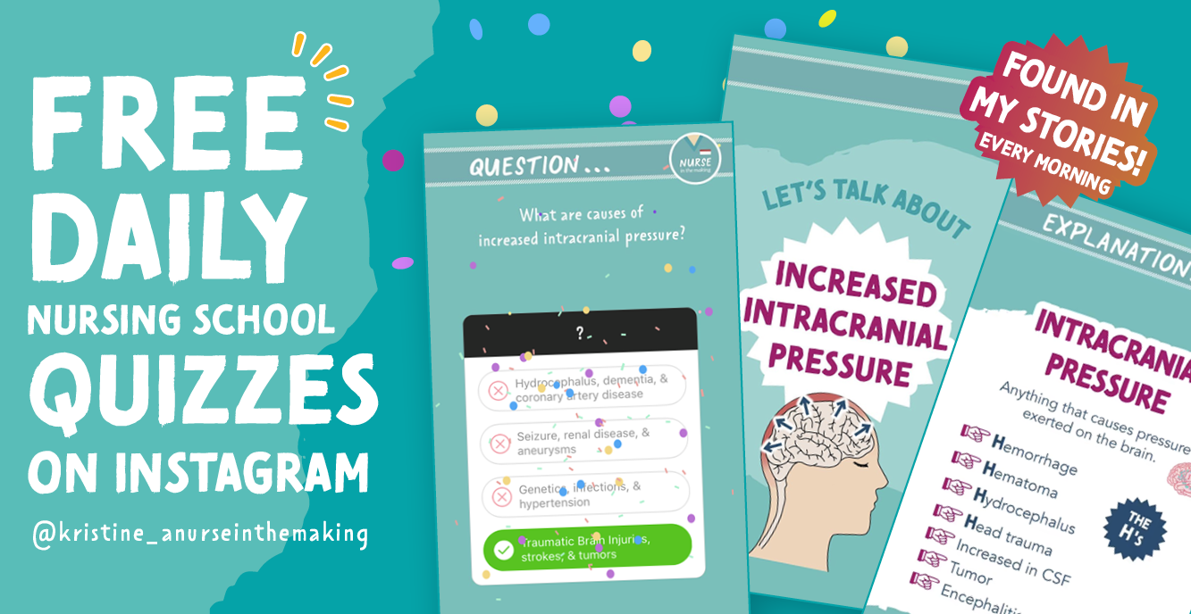Free Daily Nursing School Quizzes NurseInTheMaking