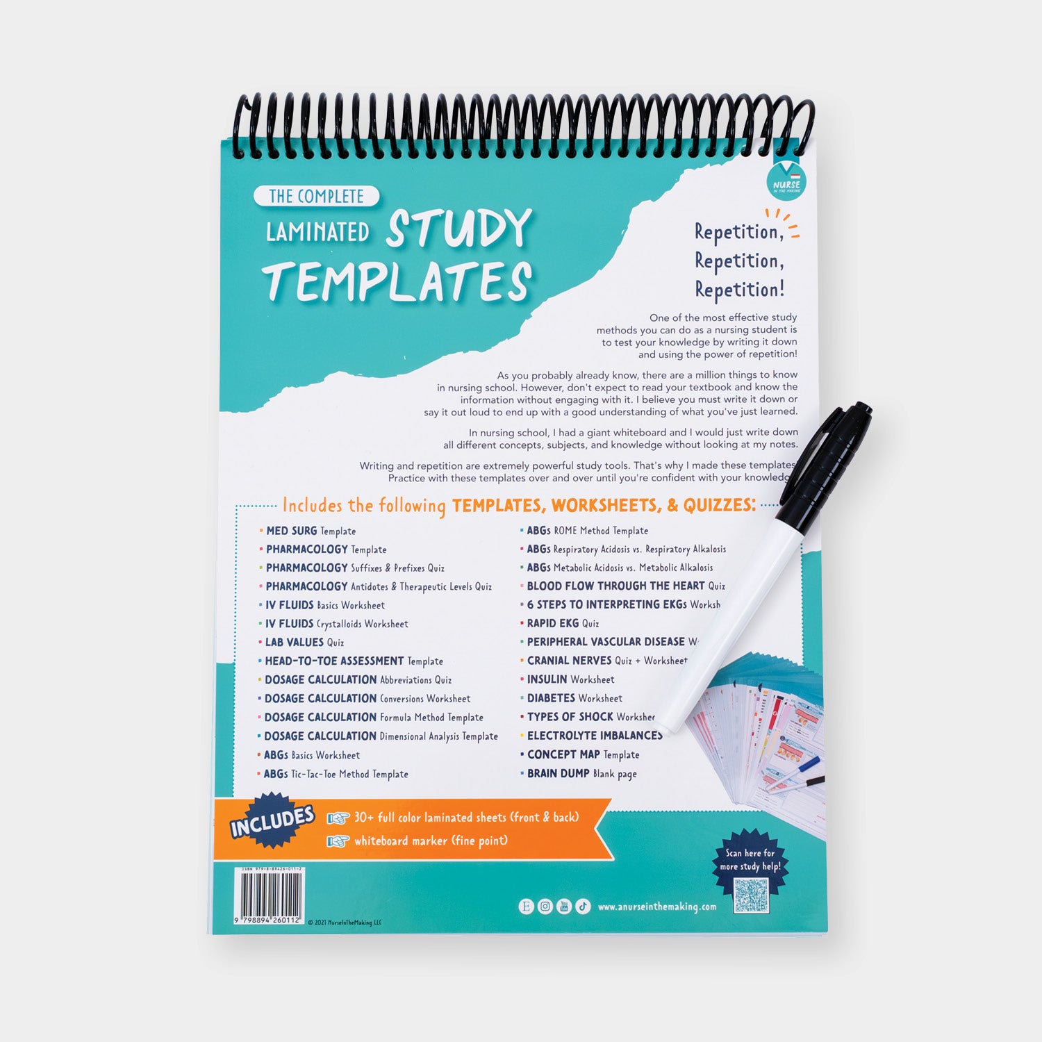 Laminated Study Templates