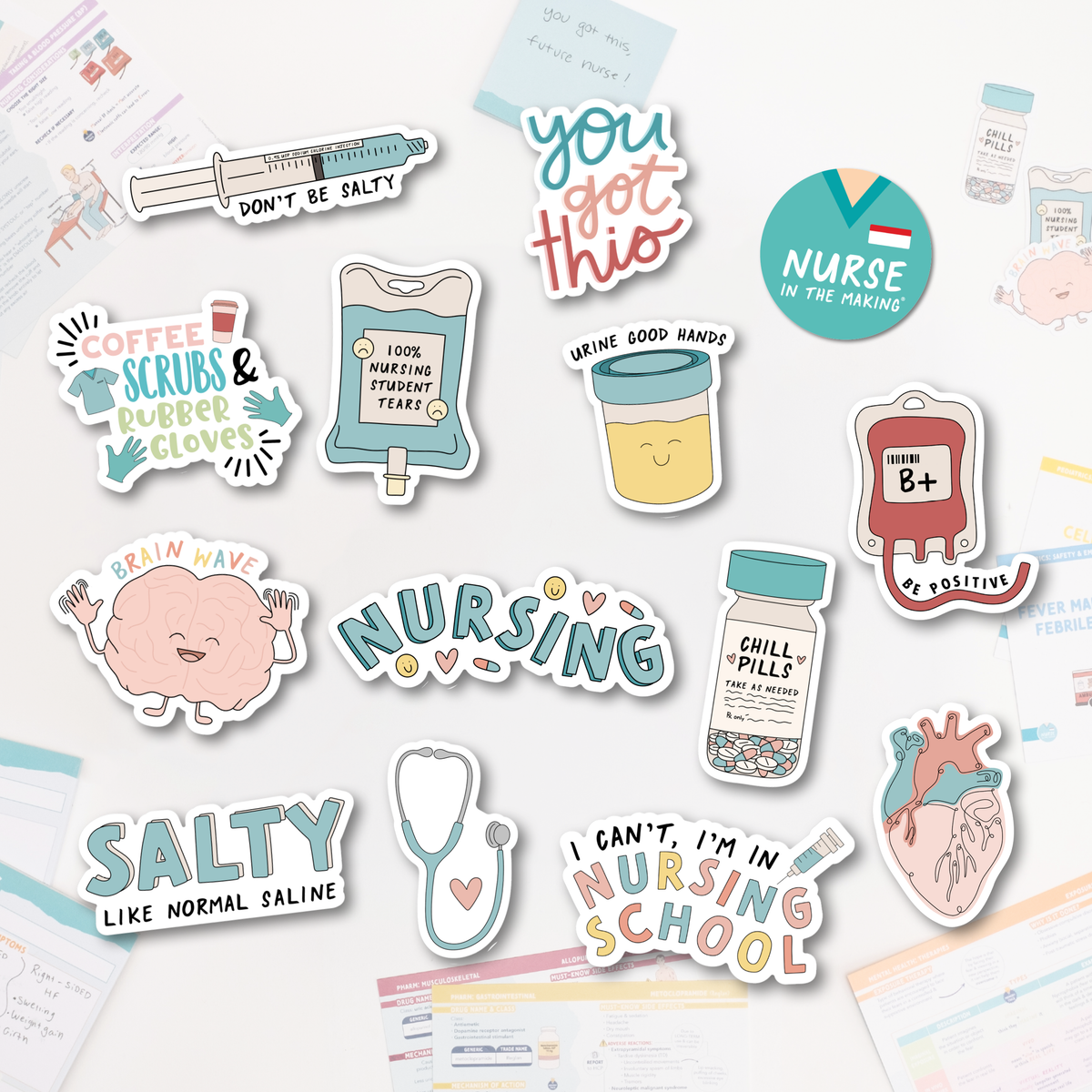 Nursing Sticker Bundle (14 Stickers)